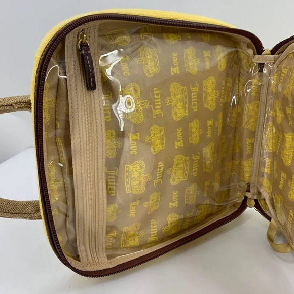 Juicy Couture Y2k 2000's Velour Square Multi Pocket Travel‎ Make-Up Case - Picture 11 of 14